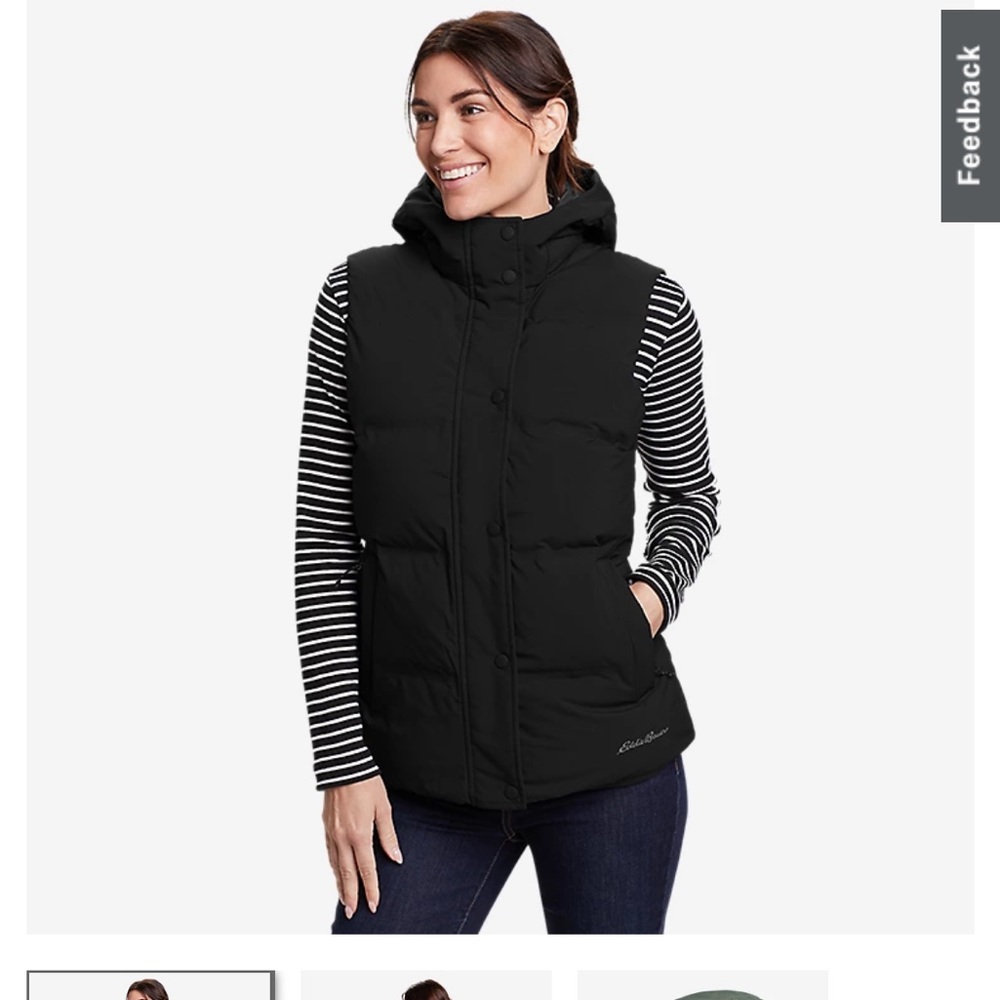 Eddie Bauer Black Glacier Peak Down Black Vest - Women’s Medium
